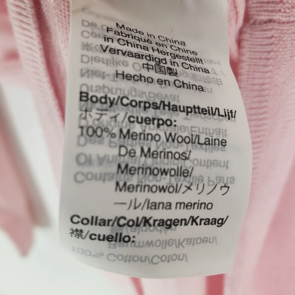 J Crew Tippi Liberty Floral Collar Merino Wool Sweater Women M Pink Long Sleeve